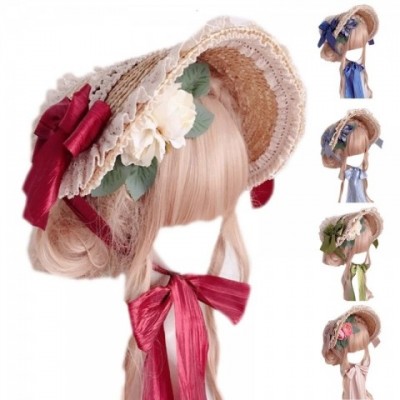 Multicolor Handmade Wide Brim Straw Hat with Lace Flowers for Men