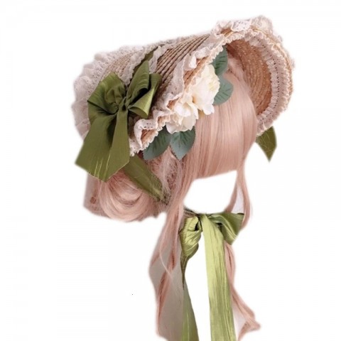 Multicolor Handmade Wide Brim Straw Hat with Lace Flowers for Men