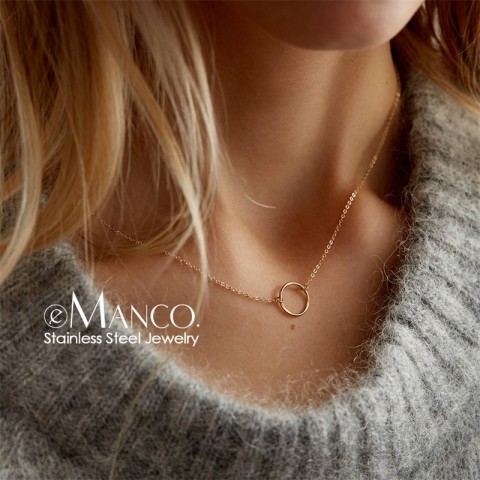 e-Manco Women's Stainless Steel Dainty Choker Necklace Y200323