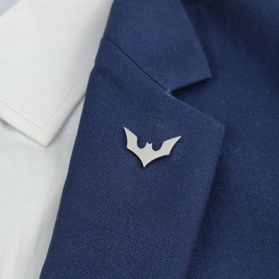 Stainless Steel Bat Brooch for Men - Gold Plated Halloween Jewelry Accessory