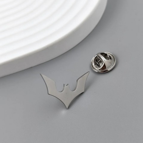 Stainless Steel Bat Brooch for Men - Gold Plated Halloween Jewelry Accessory