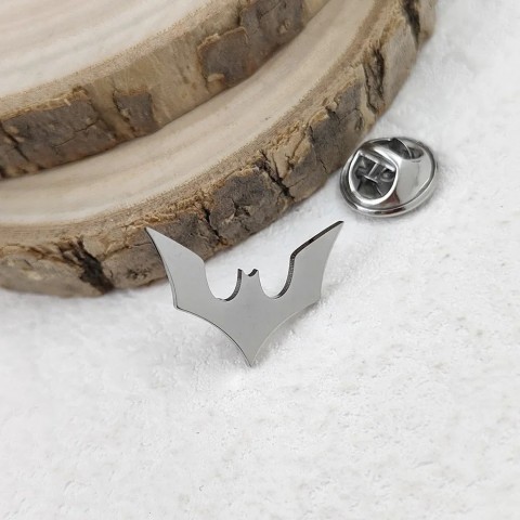 Stainless Steel Bat Brooch for Men - Gold Plated Halloween Jewelry Accessory