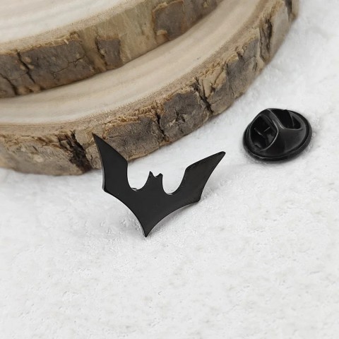 Stainless Steel Bat Brooch for Men - Gold Plated Halloween Jewelry Accessory
