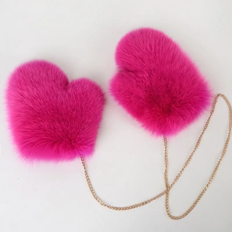 Real Fox Fur Mittens for Women - Warm and Stylish Winter Gloves