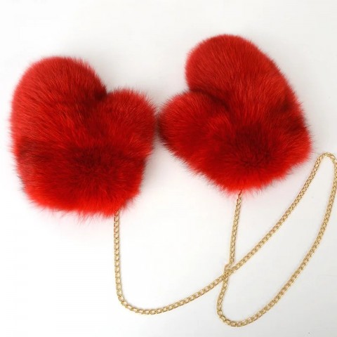 Real Fox Fur Mittens for Women - Warm and Stylish Winter Gloves