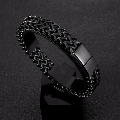 Magnetic Clasp Stainless Steel Punk Bracelet for Men Fashion Chain Jewelry Gift