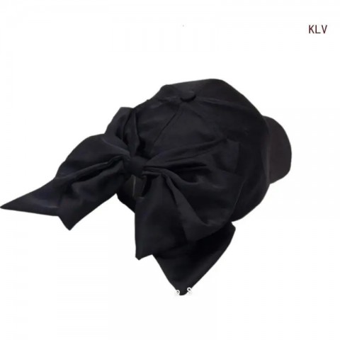 Sunproof Adjustable Silk Baseball Cap with Oversized Bow Knot for Adult Outdoor Activities