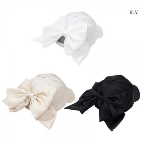 Sunproof Adjustable Silk Baseball Cap with Oversized Bow Knot for Adult Outdoor Activities