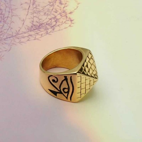 Punk Band Rings Stainless Steel Eye of Horus Egyptian Design for Unisex