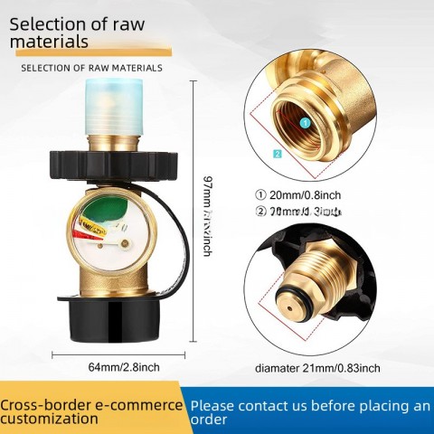 POL to QCC Female Thread ACME Propane Adapter for North American Gas Reducing Valve