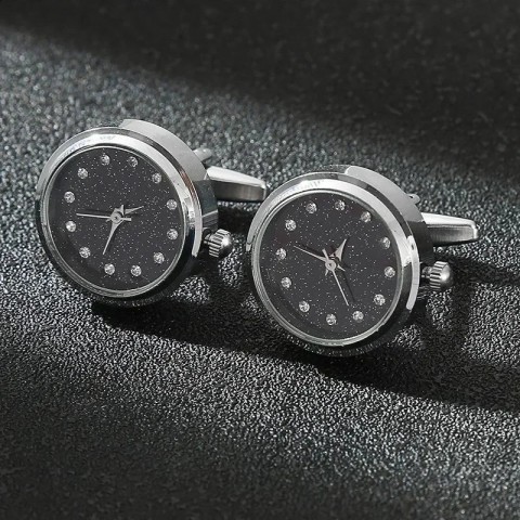 Elegant Gold Rotating Clock Cufflinks for Men