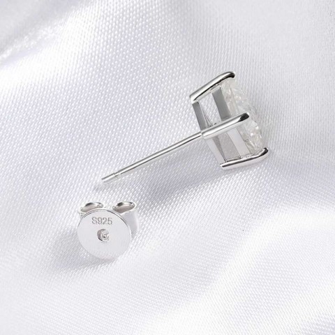 Smyoue Women Men Stud Earrings 0.4-5CT Moissanite VVS Simulated Dia Rhodium Plated