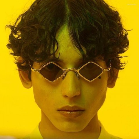 Golden Z14 Pink Rhombus Alloy Sunglasses for Men and Women - Luxury Designer UV Protection