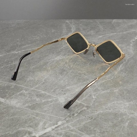Golden Z14 Pink Rhombus Alloy Sunglasses for Men and Women - Luxury Designer UV Protection