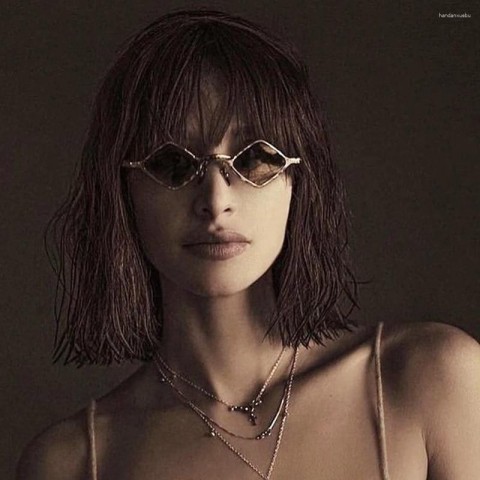 Golden Z14 Pink Rhombus Alloy Sunglasses for Men and Women - Luxury Designer UV Protection