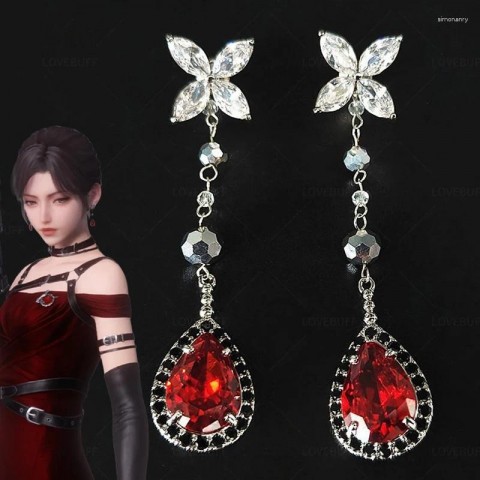 Sylus Women's Red Zircon Dangle Earrings for Deep Space Love Theme