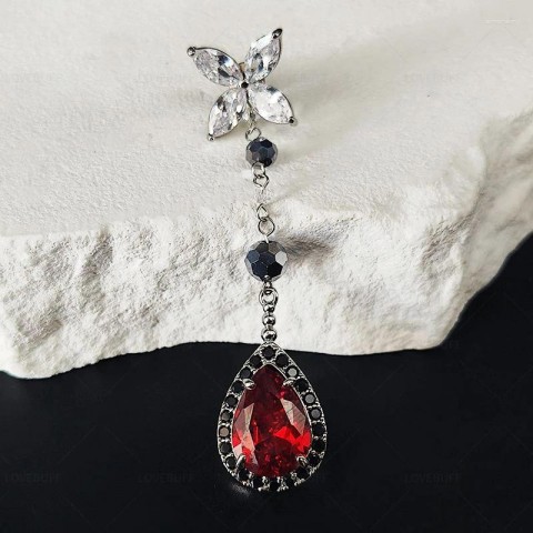 Sylus Women's Red Zircon Dangle Earrings for Deep Space Love Theme