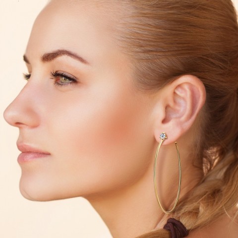 KUGG 925 Sterling Silver Hoop Huggie Earrings Women's Big Circle Simple Vintage Party Wedding Jewelry 4.0MM