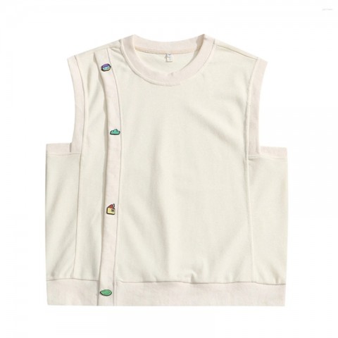 Women's Casual Beige Cartoon Pullover Hoodie with Three-dimensional Cotton Decoration