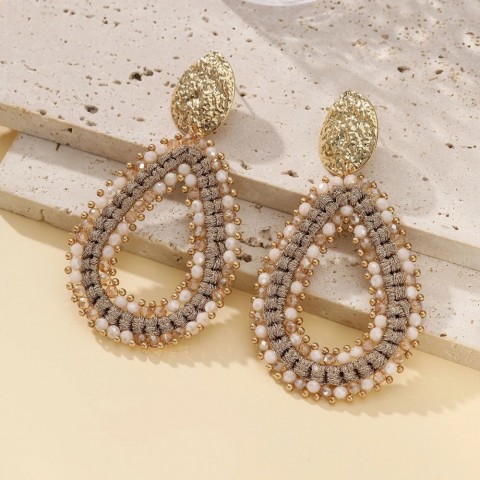 INKDEW Colorful Beads Drop Earrings Women Bohemian Dangle Chandelier Ear Jewelry Gift EA144