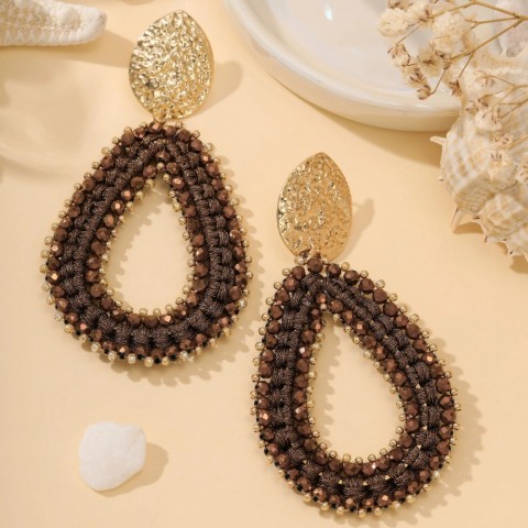 INKDEW Colorful Beads Drop Earrings Women Bohemian Dangle Chandelier Ear Jewelry Gift EA144