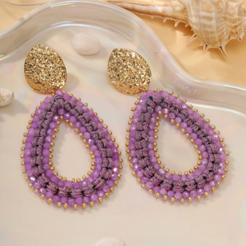 INKDEW Colorful Beads Drop Earrings Women Bohemian Dangle Chandelier Ear Jewelry Gift EA144
