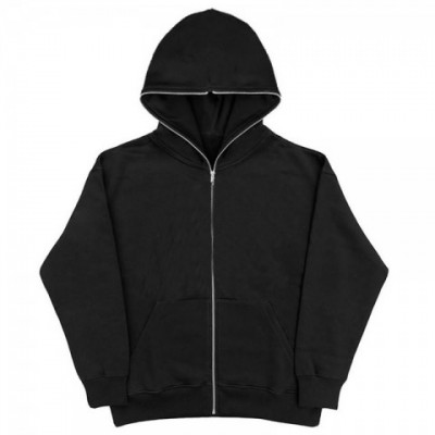 Harajuku Style Men's Oversized Zipper Hoodie Top - Cotton-Liner Acetate