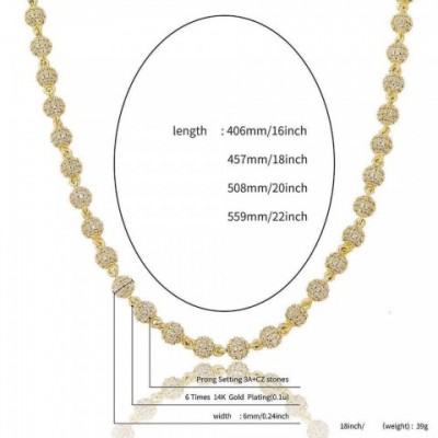 DHCollections Adjustable 14K Gold Plated Iced Out Ball Necklace for Unisex Fashion