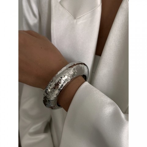 UK Trendy Chunky Punk Metal Cuff Bracelet Women's Steampunk Fashion Bangle 250322