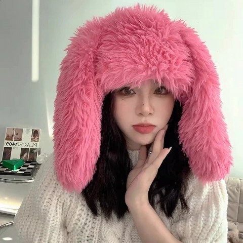 Y2K Vintage Rabbit Ears Women's Warm Beanie Hat