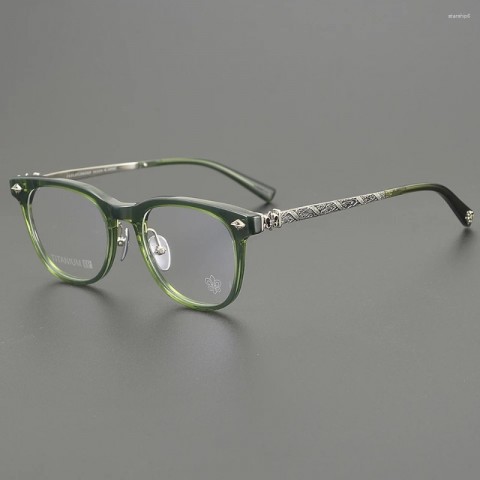 Luxury Unisex Titanium Sunglasses Frames - Vintage Cat Eye Design for Men & Women