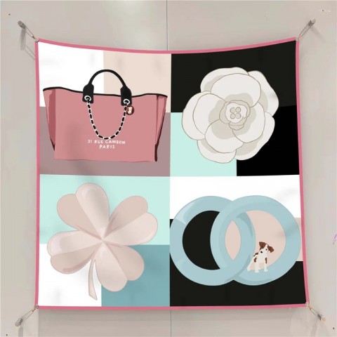 Luxury Graffiti Silk Scarves for Women - High-Quality Headbands & Hair Bands