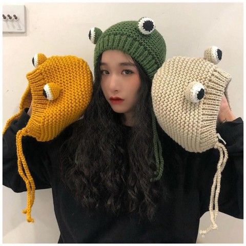 Trendy 2024 Unisex Acrylic Frog Headband Beanie
