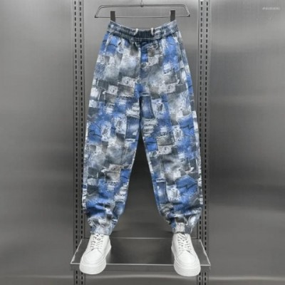 Blue England Style Men's Harem Pants - Comfortable Loose Fit
