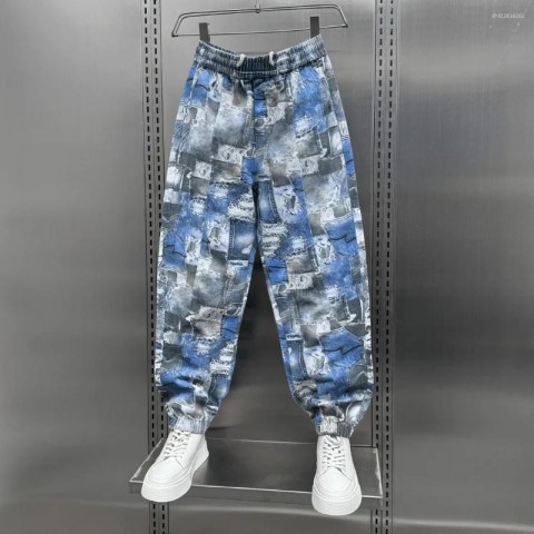 Blue England Style Men's Harem Pants - Comfortable Loose Fit