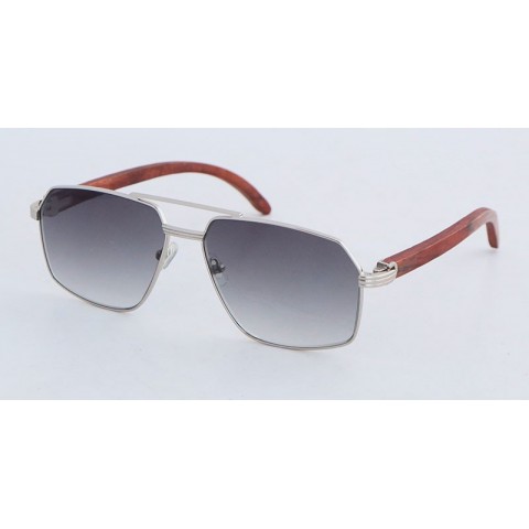 Designer Wood Frame Sunglasses for Men and Women - Large Square Brown Resin Lenses