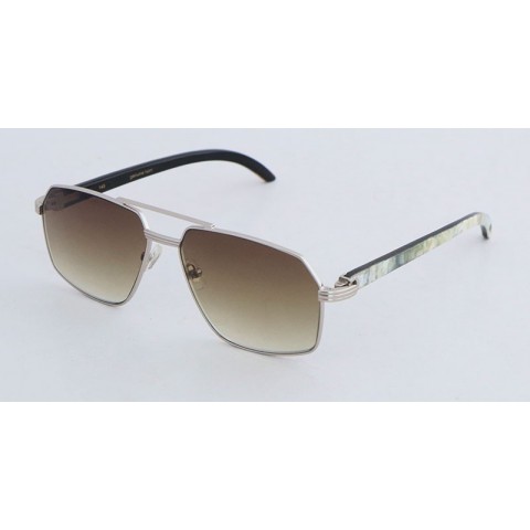 Designer Wood Frame Sunglasses for Men and Women - Large Square Brown Resin Lenses
