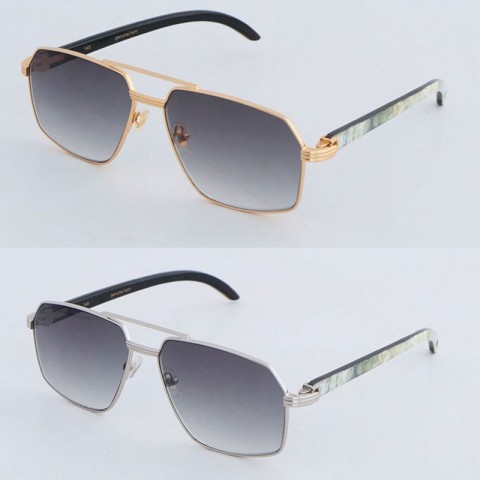 Designer Wood Frame Sunglasses for Men and Women - Large Square Brown Resin Lenses