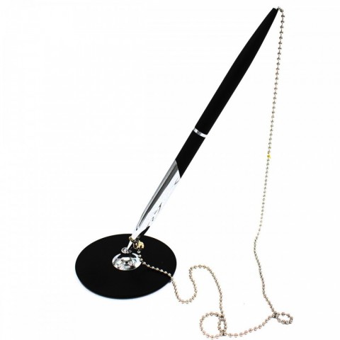 Metal Bead Rotating Desk Pen for Office and Bank Use