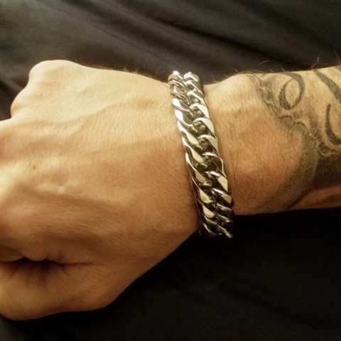 Stainless Steel 91113161921mm Width Men's Heavy Chain Cuban Curb Link Bracelet
