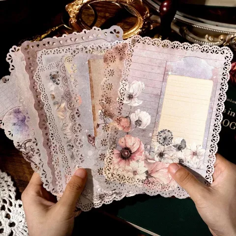 Hollow Lace Paper Set for Creative Scrapbooking & DIY Crafts - 10 Pcs