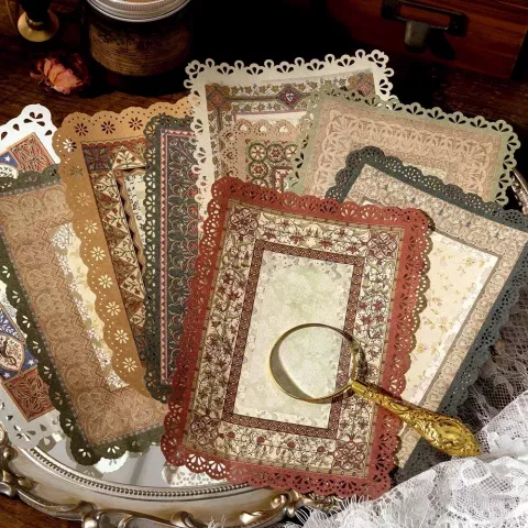 Hollow Lace Paper Set for Creative Scrapbooking & DIY Crafts - 10 Pcs