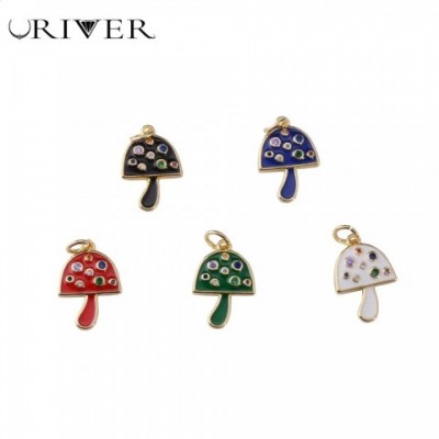 Mushroom Sika Deer Jewelry Supplies - DIY Charms for Necklace Earrings