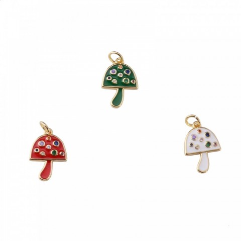Mushroom Sika Deer Jewelry Supplies - DIY Charms for Necklace Earrings
