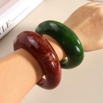 Vintage Punk Fashion Thick Acrylic Geometric Bangle for Women