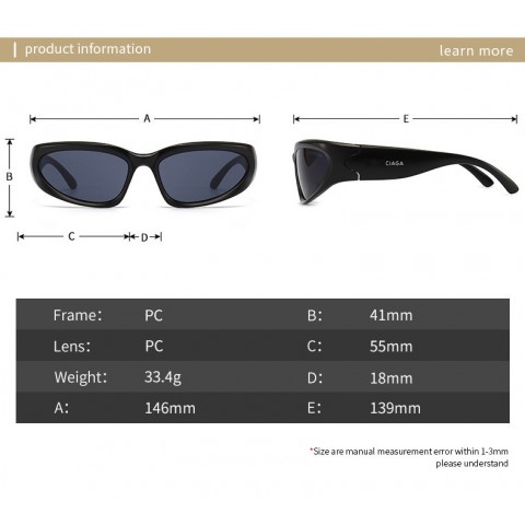Vintage Designer B Frame Sunglasses - Y2K Cyberpunk Style for Men Women
