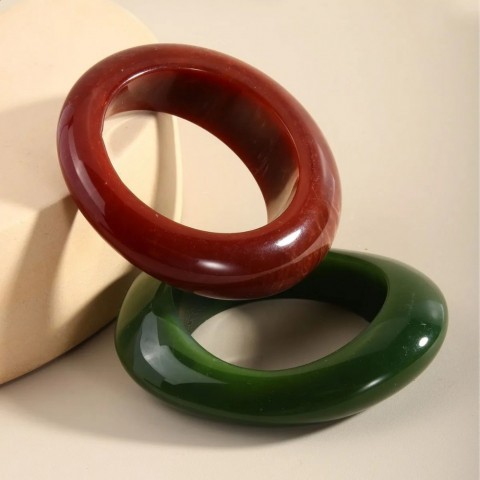 Vintage Punk Fashion Thick Acrylic Geometric Bangle for Women