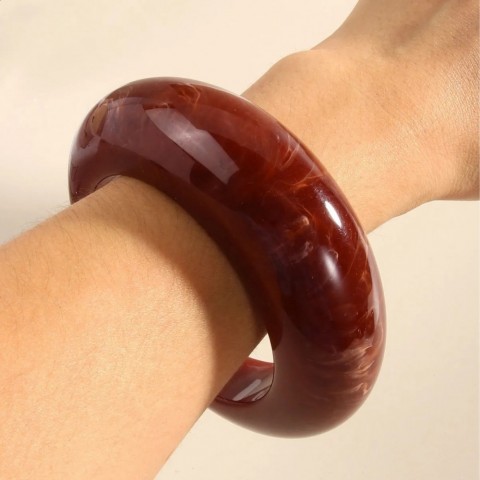 Vintage Punk Fashion Thick Acrylic Geometric Bangle for Women