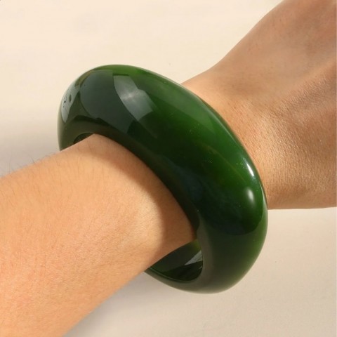 Vintage Punk Fashion Thick Acrylic Geometric Bangle for Women