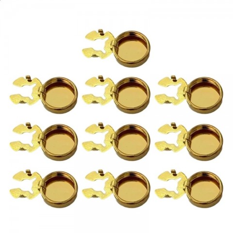 Brass Round Cufflinks for Men's Formal Shirts 10 Pieces